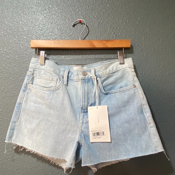 FRAME Le Brigette High Waist Raw Edge Denim Shorts - Picture 6 of 11